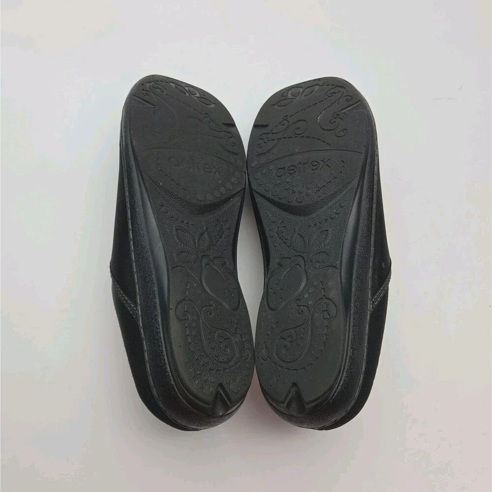 Aetrex Berries Shoe Clog Mule Women Sz 10 Black Fabric Slip-On Comfort